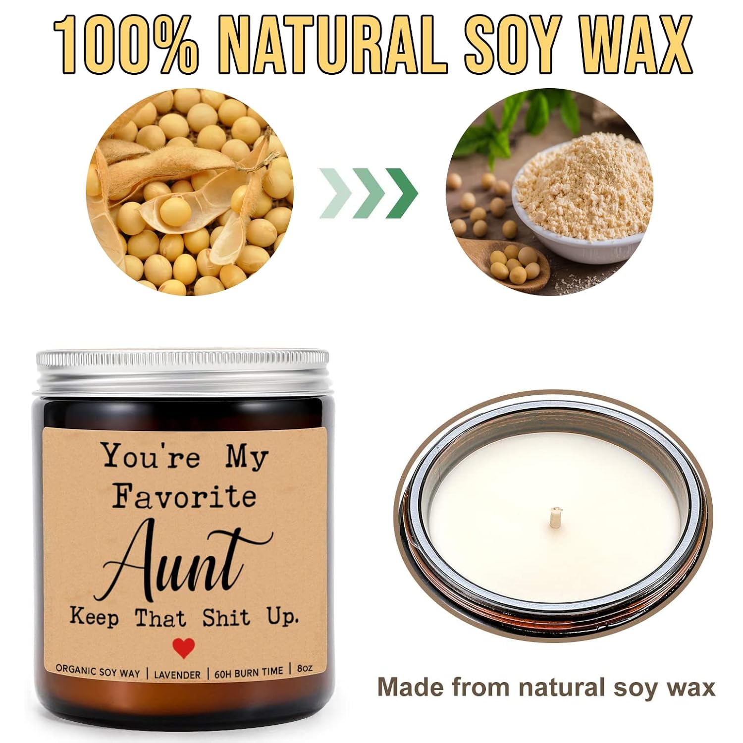 You'Re My Favorite Aunt Keep That Shit Up Candle - Funny Aunt Gift - Lavender Scented Soy Wax Candle