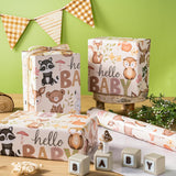 30 Inch Baby Shower Wrapping Paper Roll - 30 Inch X 33 Feet - Little Woodland Animal Wrapping Paper For Baby Shower, Kids Girls Boys Birthday