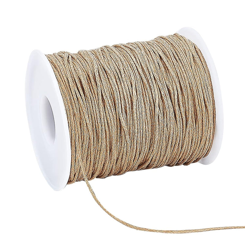 100 Yards 1Mm Waxed Cotton Cord Thread Beading String For Bracelet Necklace Ma