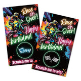50 Pack Race On Over Scratch Off Cards, Retro Racing Scratch Game For Birthday Game, Motorcycle Birthday Party Decorations, Funny Raffle Ticket Lottery Game For Rev Your Engines Party Gathering