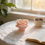 Rose Flower Shaped Scented Candle,160G Large Handmade Soy Wax Decorative Aroma Candle For Table Photo Prop,Prefect Gift For Meditation Stress Relief Mood Boosting Bath Yoga (Pink)