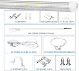 10 Pack 5FT LED Shop Lights 45W 6750LM 6500K Daylight Linkable Garage Workshop Lighting
