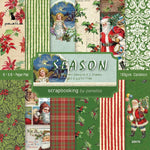 24 Sheets Christmas Theme Scrap Paper 6 Inches One-Sided Cartoon Xmas