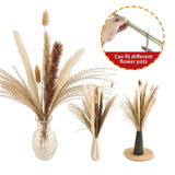 65Pcs Pampas Grass Decor, Including Pompas Floral, Reed Dried Grass And Bunny Tails Dried Flowers, Natural Dried Pampas Grass Bouquet For Boho Decor Wedding, Home Decoration