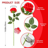 50Pcs Artificial Silk Roses Flowers – Realistic Fake Roses In Bulk & Bouquet Long Stem Red Rose For Wedding Centerpieces, Home Decor, Floral Arrangements, Party Decoration (Red)
