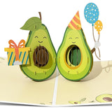 Birthday Card Pop Up, 3D Pop-Up Avocado Greeting Cards With Envelopes & Sealing Stickers For Kids, Friends, Creative Enthusiasts, Foodies