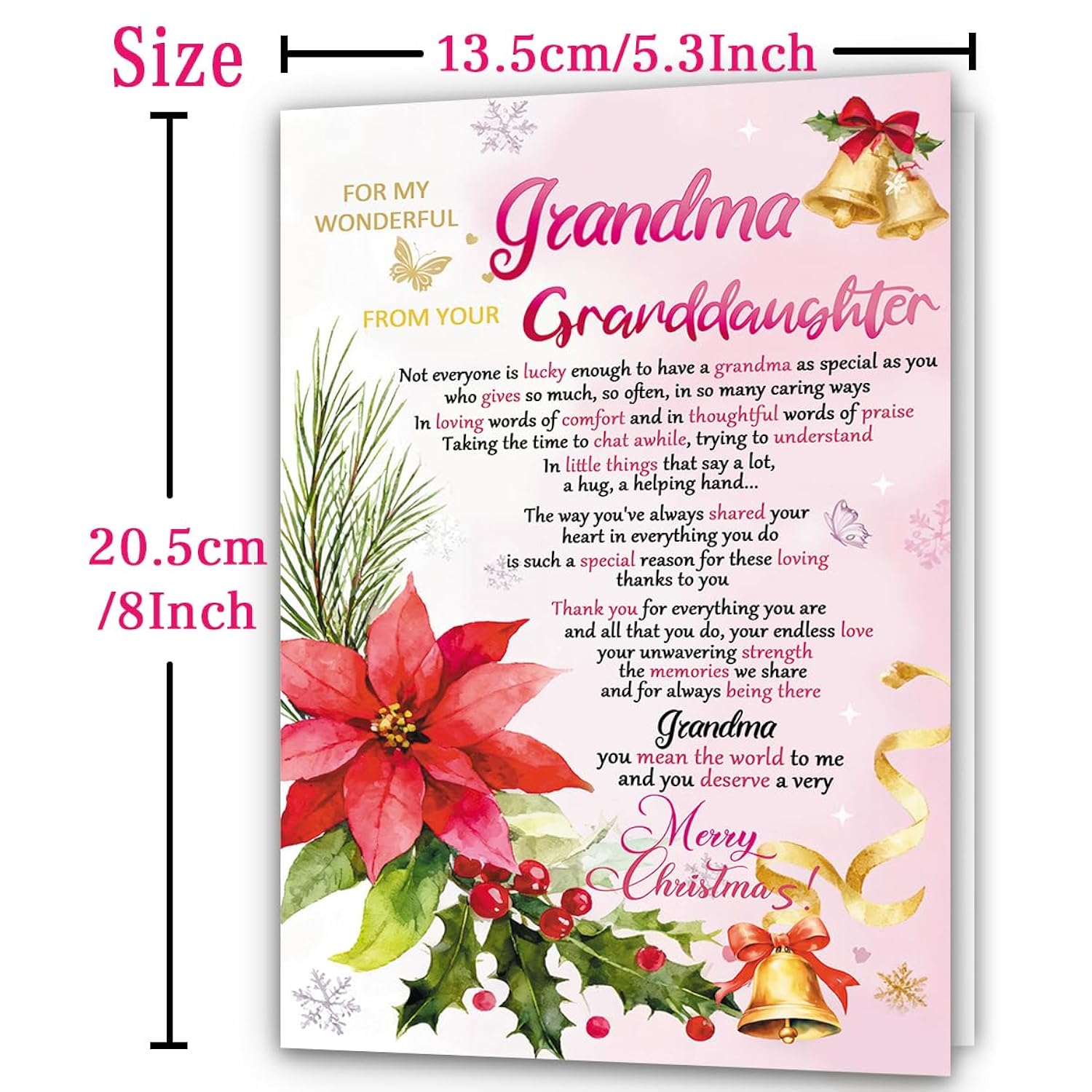 Christmas Card For Grandma, Grandma Christmas Gift Card From Granddaughter