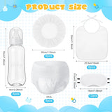 6 Sets Bottle Chug Baby Shower Blind Games Juegos Para Include Plastic Bottles Bibs Hat Eye Mask Disposable Diapers Blindfolded Baby Shower Bottle Games Gender Reveal Decoration (White)