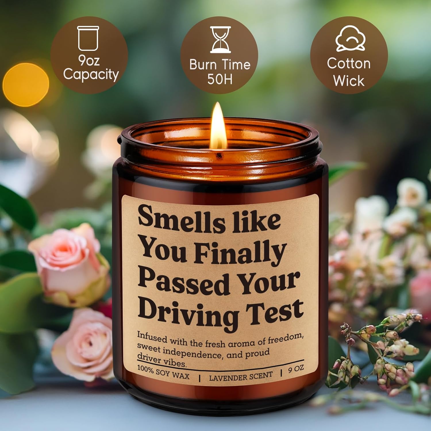 Candle Passed Driving Test Gifts, New Driver Gifts For Teen Boys Girls Women Men, Funny Driving License Congrats, Road Test, Man Cave, Cool Congratulations Presents For New Truck Drivers