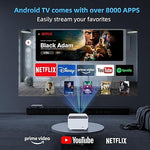 A1 Android TV Projector - 4K, WiFi, Bluetooth 5.2, 800 ANSI, 1080P, 50% Zoom