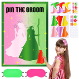 Witch Party Decorations Pin The Broom Pink And Green Party Favors For Halloween Birthday Wall Supplies With 96 Reusable Stickers