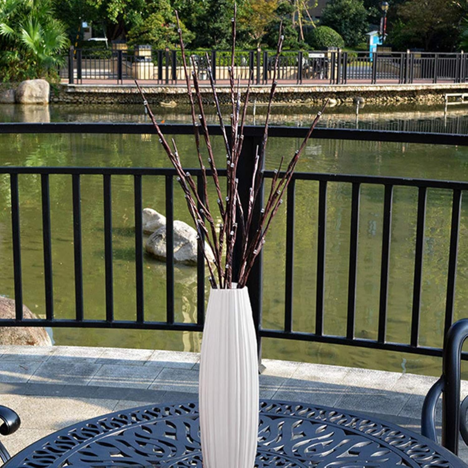 60 Leds Solar Powered Artificial Branch Lights Twig Lights Lighted Willow Branch For Christmas Thanksgiving Home Party D