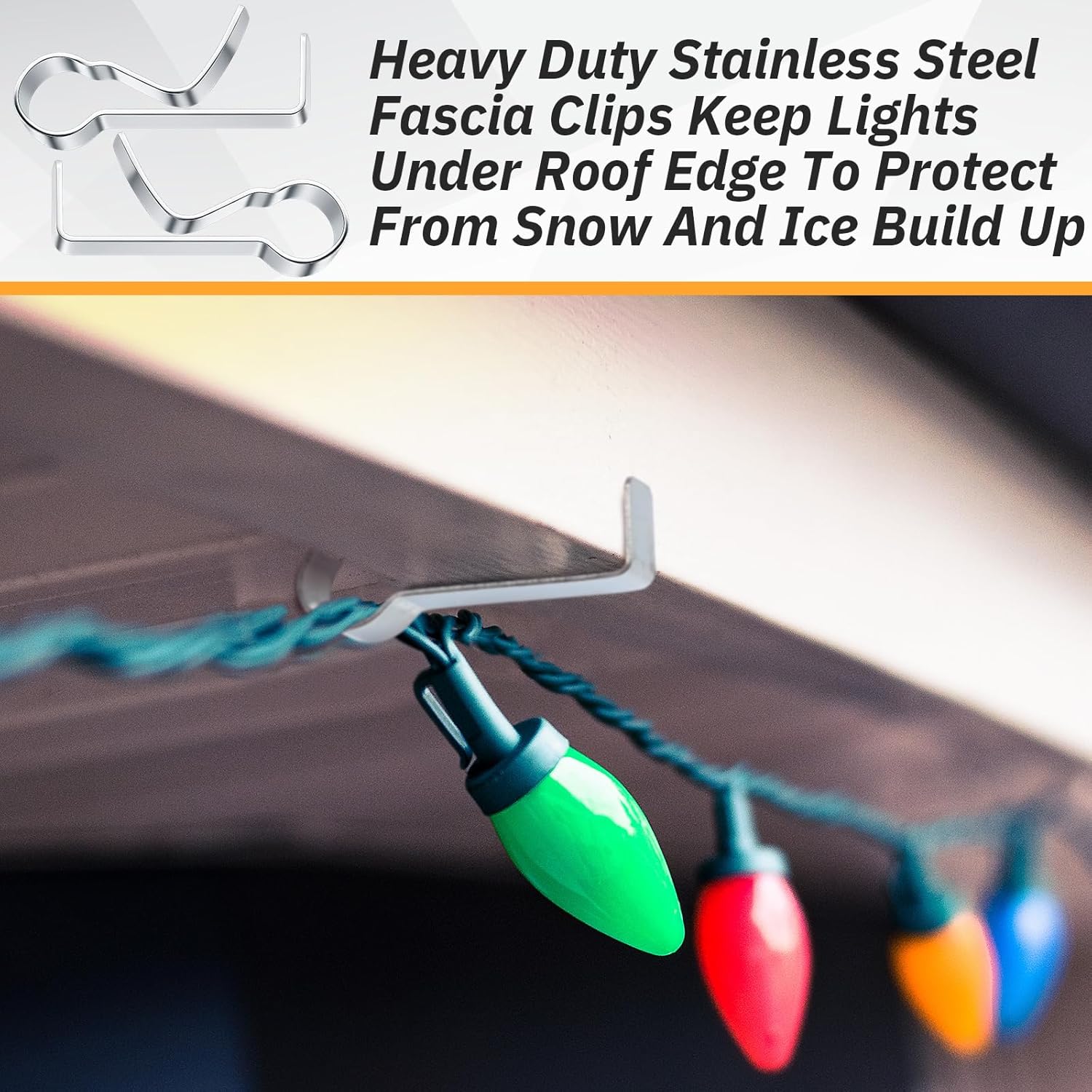 100 Pcs Metal Christmas Light Clip Soffit Hooks Gutter Clips Facia Roof Gazebo Christmas Lighting Hooks Hangers For Hanging Outside String Lights Outdoor, Easy To Use
