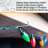 100 Pcs Metal Christmas Light Clip Soffit Hooks Gutter Clips Facia Roof Gazebo Christmas Lighting Hooks Hangers For Hanging Outside String Lights Outdoor, Easy To Use