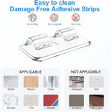 Heavy Duty Sticky Hooks For Hanging Christmas String Lights, 30 Pack Large Clear Waterproof Outdoor Light Cable Clips Cord Holders Rope Organizer With Adhesive Strips