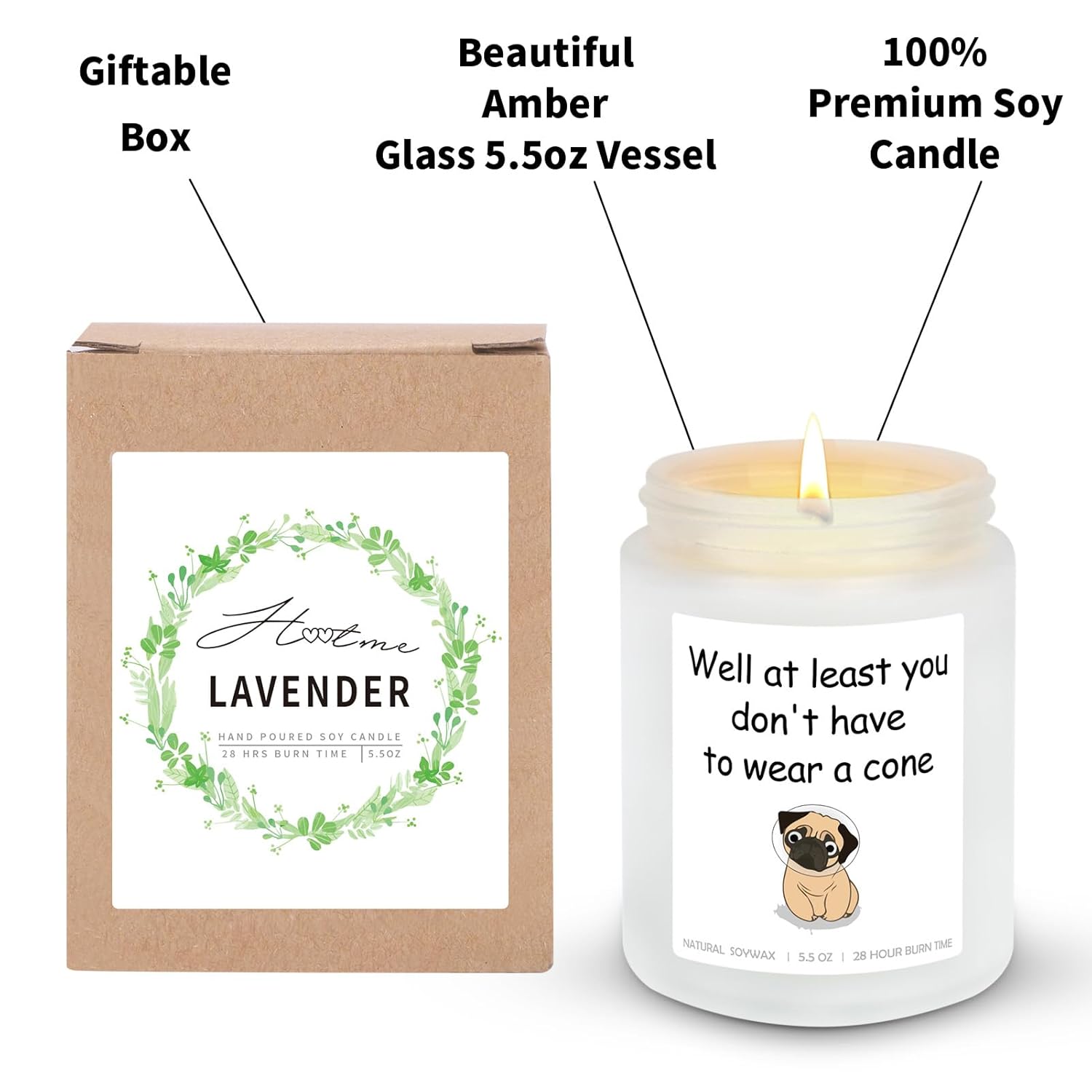 Lavender Scented Soy Candles - Get Well Soon Gifts For Women Or Men - Funny Cute After Surgery Cancer Recovery Feel Better Gifts For Friend, Mom, Daughter, Sister Wife, Girlfriend, Her, Him