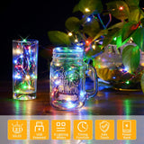 Usb Plug And Battery Powered Dual Purpose Fairy Light,16Ft 50 Led Flashing String Lights, Remote Control And Timer, Wate