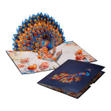 Colorful Peacock Greeting Card, Creative Peacock 3D Pop Up Card For Birthday, Congratulations Wedding, Mother Day, Thank You Cards.