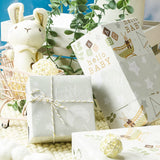 Reversible Baby Shower Wrapping Paper Roll, Baby Rabbit In Bassinet, Moon & Star, Hello Little One For Baby Boy, Baby Girl, 1St Birthday, Newborn Party, Mini Roll, 17 Inches X 32.8 Feet