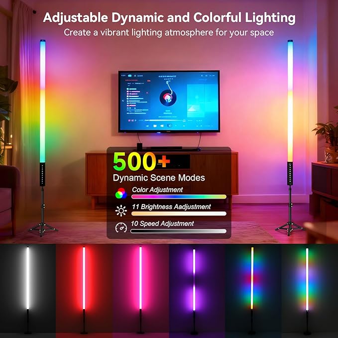 4 Pack RGB DJ Tube Lights 4FT LED Video Stick Lights with Stands for Parties Weddings Stage