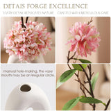Fake Flower Bouquet And Vase Set, Faux Flower Arrangement For Decorating Living Room And Offices, Realistic Artificial Flowers Made Of Silk & Plastic, Floral Decoration With Pink Blossoms