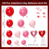 Red And Pink Valentines Balloons Arch Kit Garland, Pink And Red Balloons Different Size For Girls Anniversary Birthday Wedding Valentines Day Decorations