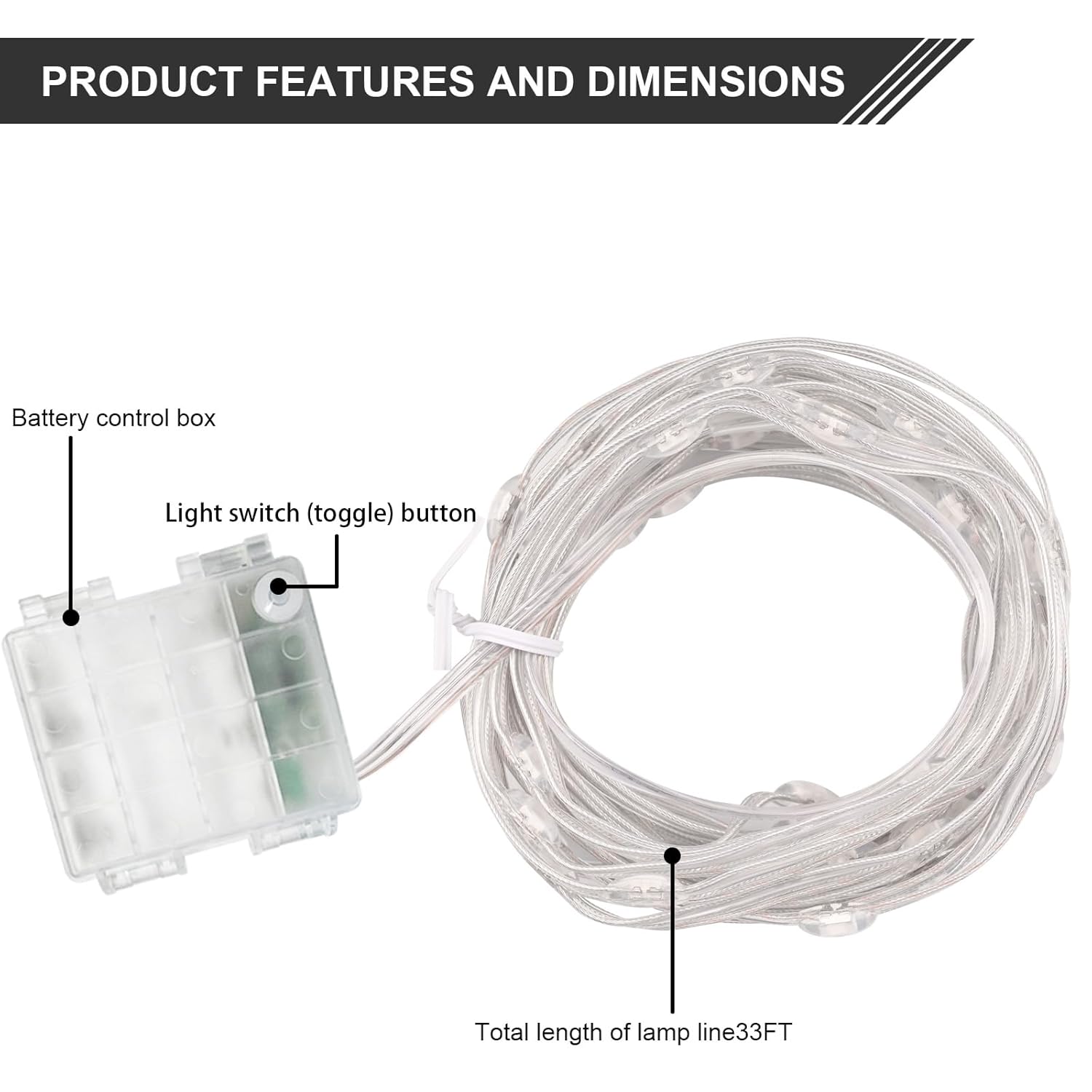 Fairy Lights 16.4Ft 50 Led 16 Color Changing String Lights, Battery Operated With Remote Control Waterproof Twinkle Ligh