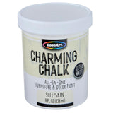 Charming Chalk All-In-One Furniture & Décor Paint - 8oz Sheepskin Cream, Ultra Matte Chalk Finish Paint, Ideal For All Techniques Including Distressing, No Prep Needed, Made In USA