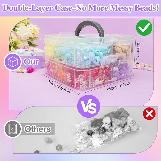 1000PCS Acrylic Beads for Jewelry Making Star Heart Flower Butterfly Candy Gummy Bear Kawaii Beads for Bracelets Necklaces Keychains Phone Charms DIY Crafts