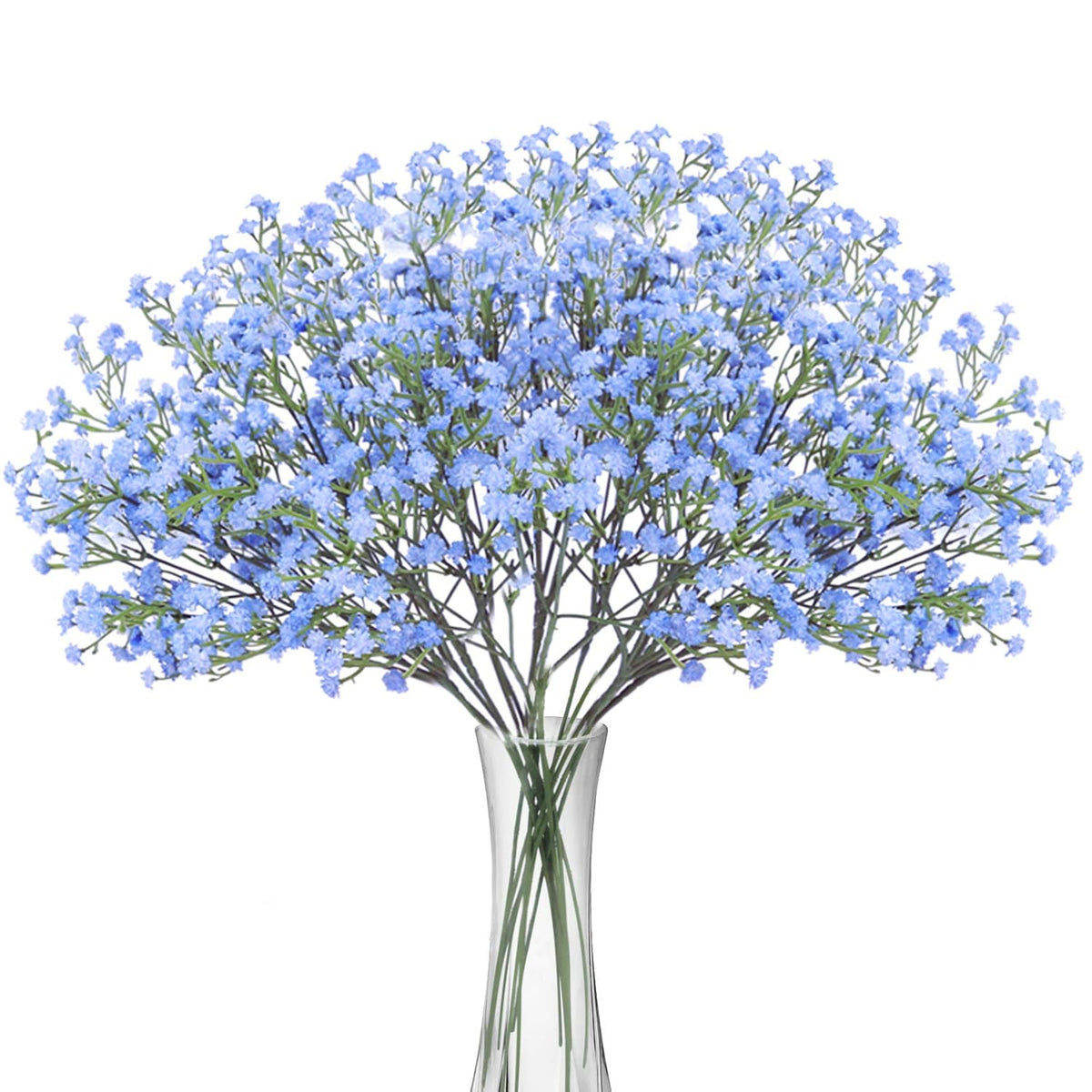 Artificial Baby Breath Flowers Fake Gypsophila Bouquets 12 Pcs Plastic Fake Real Touch Flowers For Wedding Decor Diy Home Party?Blue?