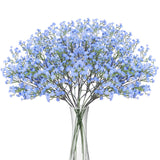 Artificial Baby Breath Flowers Fake Gypsophila Bouquets 12 Pcs Plastic Fake Real Touch Flowers For Wedding Decor Diy Home Party?Blue?