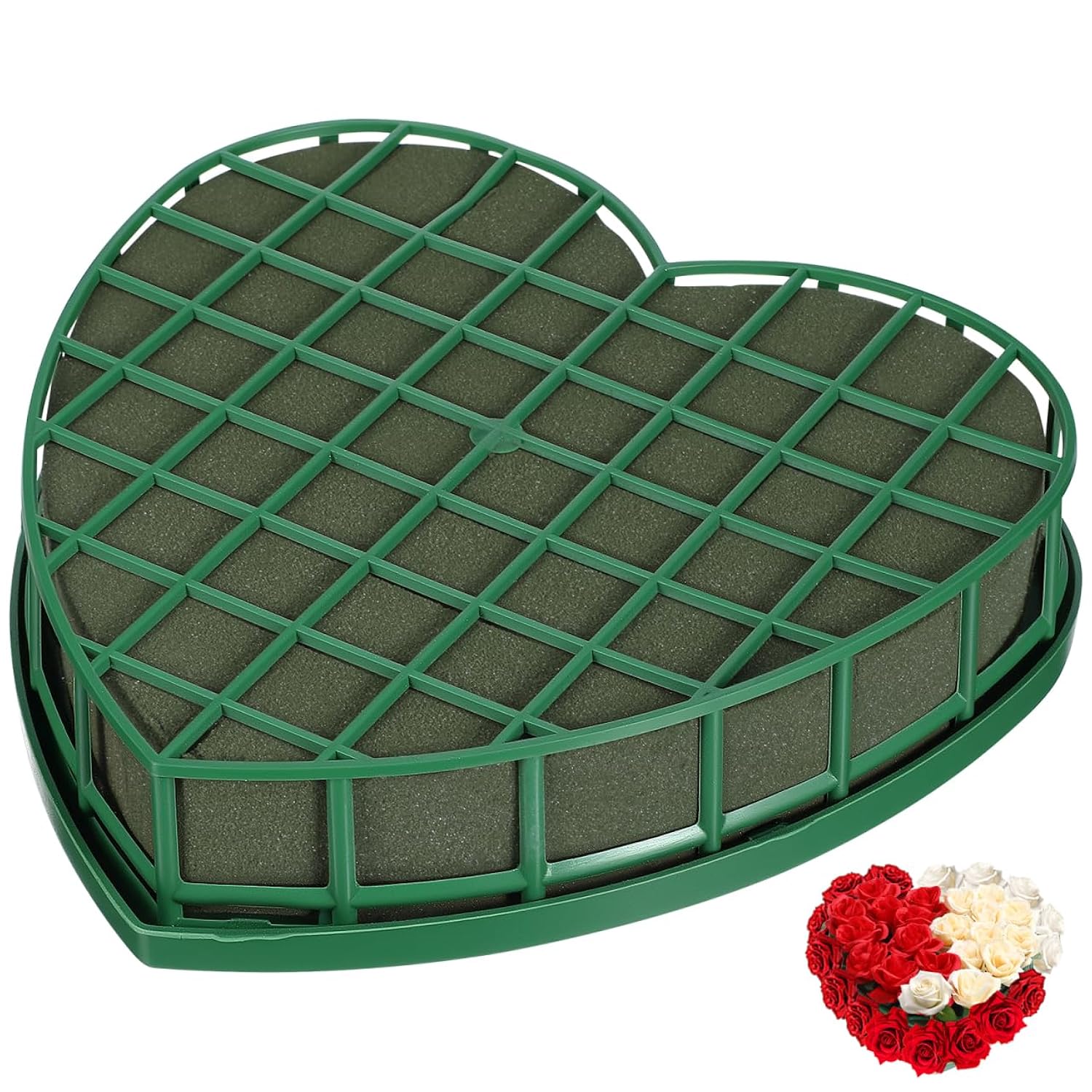Floral Heart Flower Foam Foam Blocks Heart Shape Green Florist Sponge Floral Bricks Flower Mud For Wedding Floral Arranging Wet Floral Foam Supplies Flower Foam