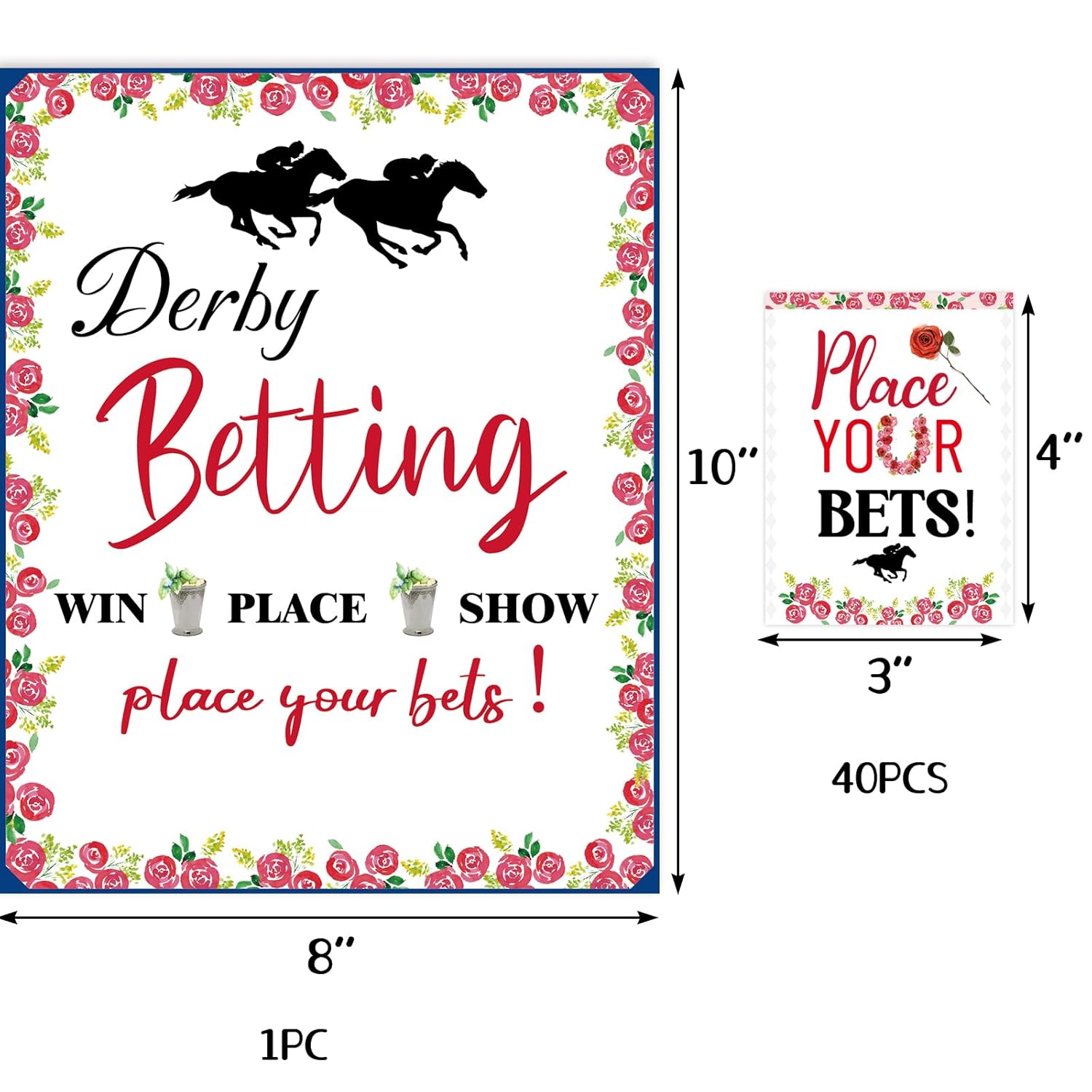 Race Horse Party Supplies 41Pcs Betting Cards Who Will Win Horse Racing Derby Invitation Ticket Guessing Game Card Kentucky Derby