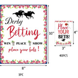 Race Horse Party Supplies 41Pcs Betting Cards Who Will Win Horse Racing Derby Invitation Ticket Guessing Game Card Kentucky Derby