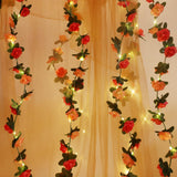 30 Led Rose Flower String Lights 8.2Ft Artificial Flower Garland With Lights Hanging Fake Rose Flower Vine Lights For Garden Wedding Party Decor Birthday Bedroom Wall Decor