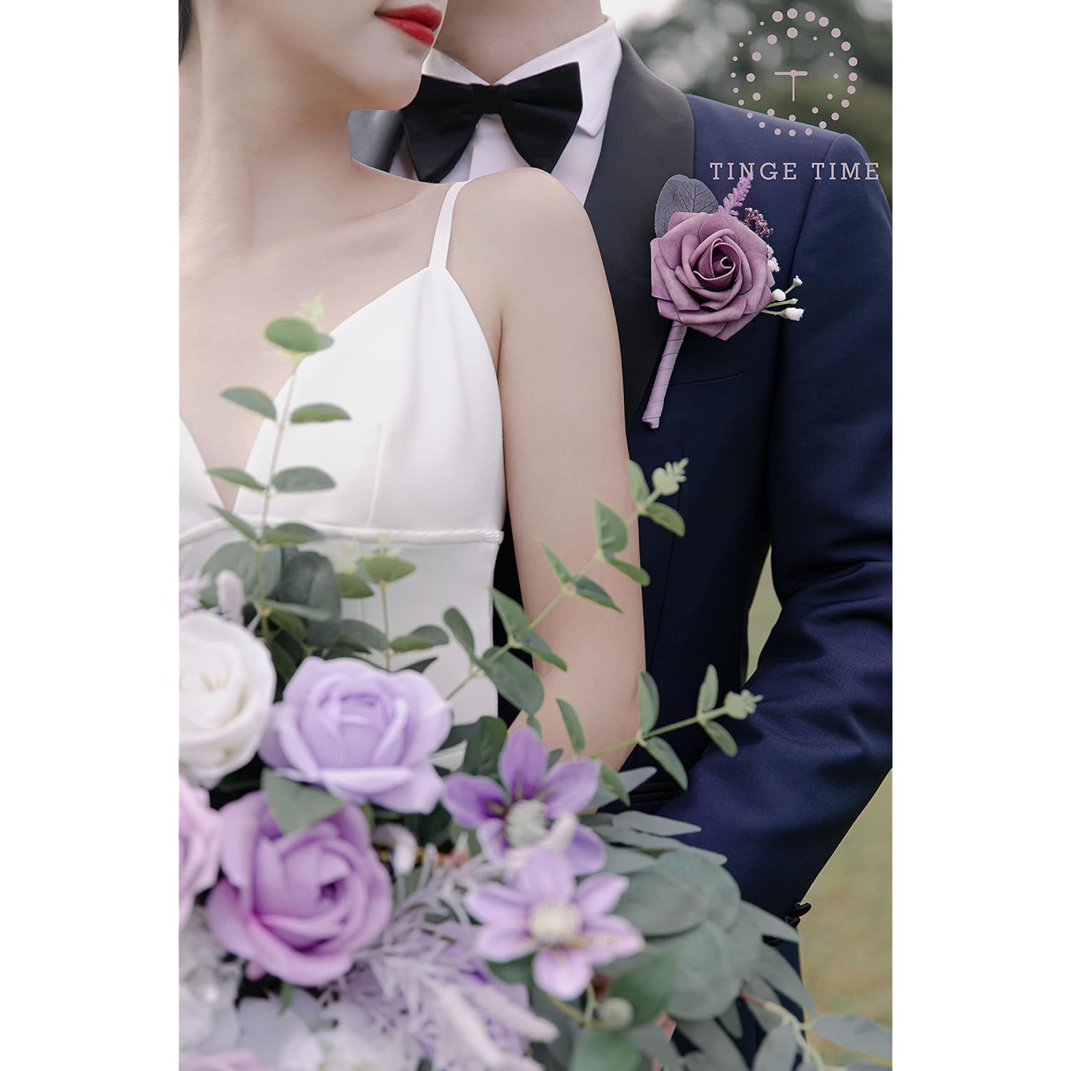 Artificial Flower Boutonniere, Set Of 6, Groom And Groomsmen Boutonniere For Wedding, Prom, Homecoming, Anniversary, Graduation(6, Noble Purple)