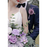 Artificial Flower Boutonniere, Set Of 6, Groom And Groomsmen Boutonniere For Wedding, Prom, Homecoming, Anniversary, Graduation(6, Noble Purple)