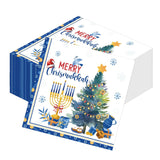 Merry Chrismukkah Paper Napkins Party Decorations, 100Pcs Christmas And Hanukkah Disposable Paper Napkin Decoration, Chanukah Holiday Kitchen And Xmas Dinner Towels Table Decor