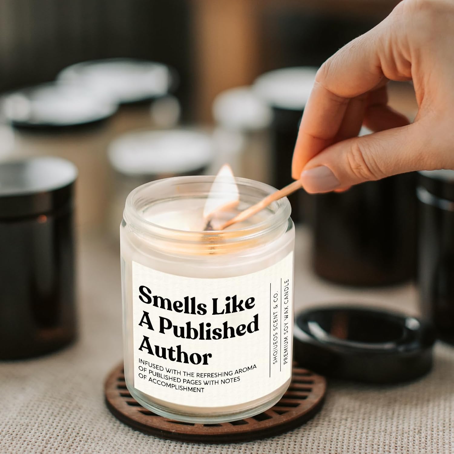 Gifts For Writers - Smells Like A Published Author Candle 7Oz Lavender Scented, Creative Gifts For Authors, Book Lovers, Publishing Gift, Writer’S Accomplishment Present, Literary Candle