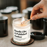 Gifts For Writers - Smells Like A Published Author Candle 7Oz Lavender Scented, Creative Gifts For Authors, Book Lovers, Publishing Gift, Writer’S Accomplishment Present, Literary Candle
