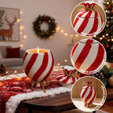 Christmas Scented Candle With Lid, Natural Candles For Home Scented, Premium Natural Candy Shaped Candles With Cotton Wick For Xmas Holiday Party Supplies (7.5 Oz)