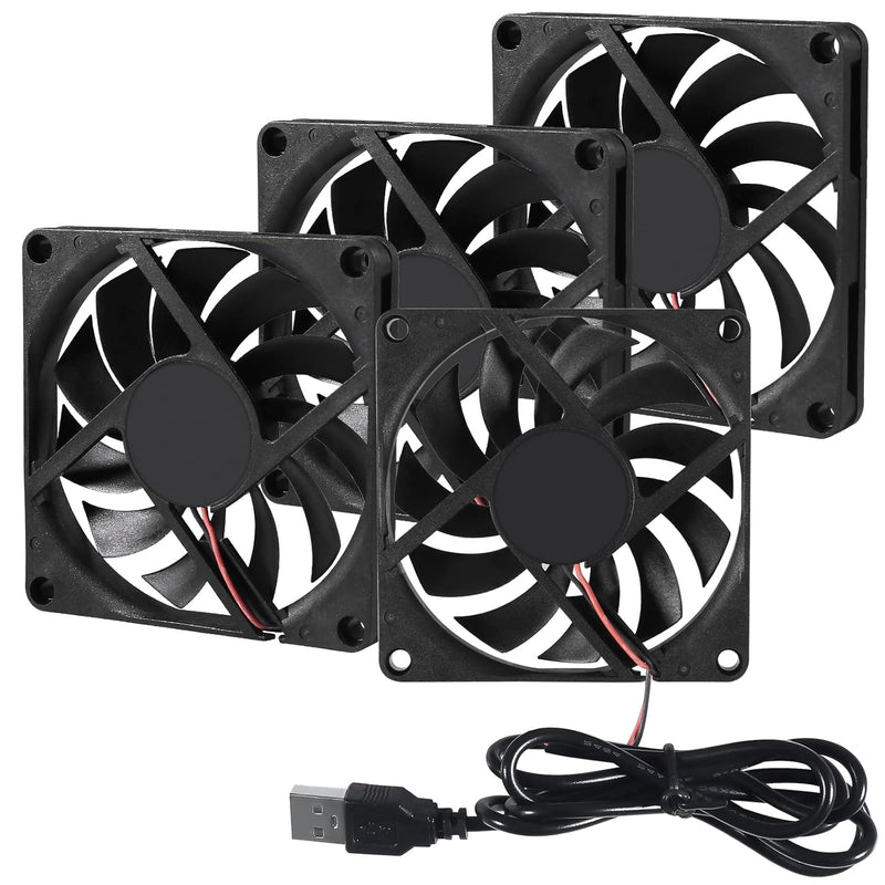 4-Pack Dc 5V Usb Brushless Cooling Fan,80Mm 5V Usb 80Mm X 80Mm X 10Mm Dc 5V Br