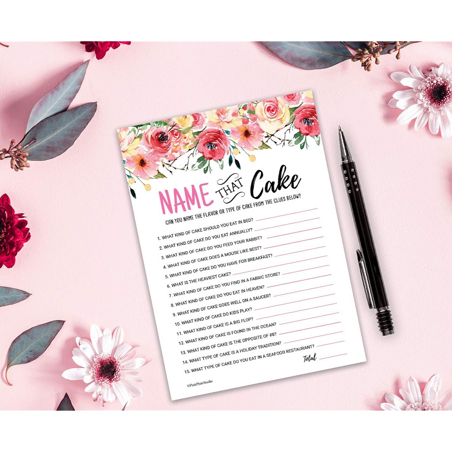 30 Name That Cake Game Cards- Bridal Or Baby Shower, Birthday, Gender Reveal, Engagement Or Bachlorette Party- Fun, Easy Activity For Women, Men, And Kids