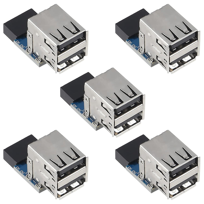 5Pcs 9Pin Usb 2.0 Female Header To Dual Usb 2.0 Port Adapter 2 Port Usb Mother