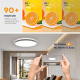 12 Inch Dimmable LED Ceiling Light with Remote 3000K-6500K Ultra Thin Flush Mount