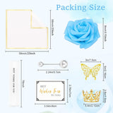 Valentine'S Day Roses Bouquet Kit, Artificial Blue Rose Bouquet Everlasting Flowers Fake Bouquet For Valentines, Anniversary, Engagement, Wedding, Halloween, 24 Roses