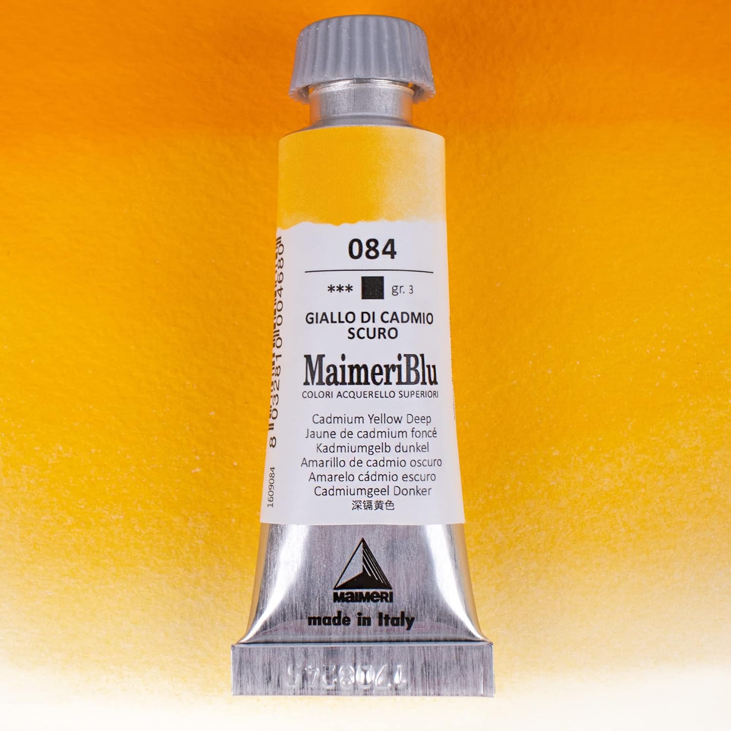 MaimeriBlu 12ml Single-Pigment Watercolor Paint - Cadmium Yellow Deep PY35 Professional Watercolor Paint - Lightfast and Transparent Watercolor Paint Tube for Artists