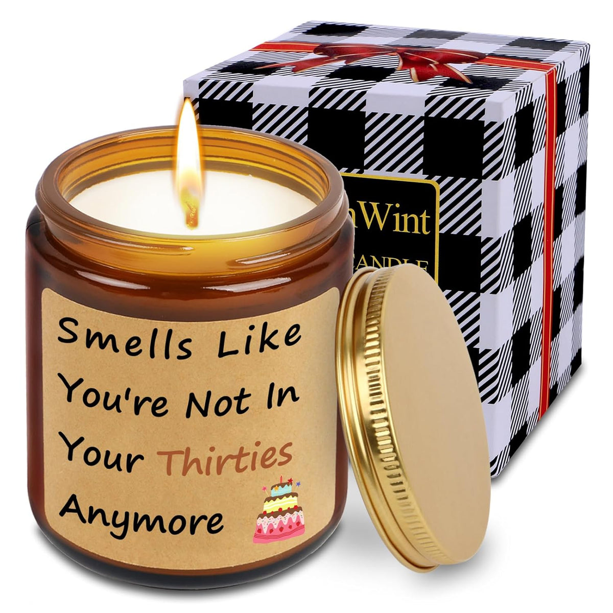 Funny Happy Birthday Candle Gifts For Women Men, Unique Best Friend 40Th Birthday Gift For Women Men, Fun Gift Ideas Smells Like You'Re Not In Your Thirties Anymore Candle, Vanilla