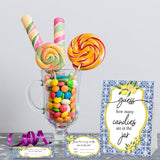 Lemon How Many Candies Game, Baby Shower Games, Pack 1 Sign And 50 Game Cards, Baby Shower Decoration, Party Games Activities(Zjcg05)