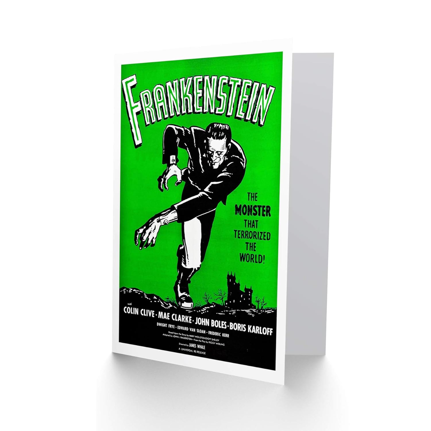 Movie Film Frankenstein Monster Karloff Horror Shelley Greetings Card